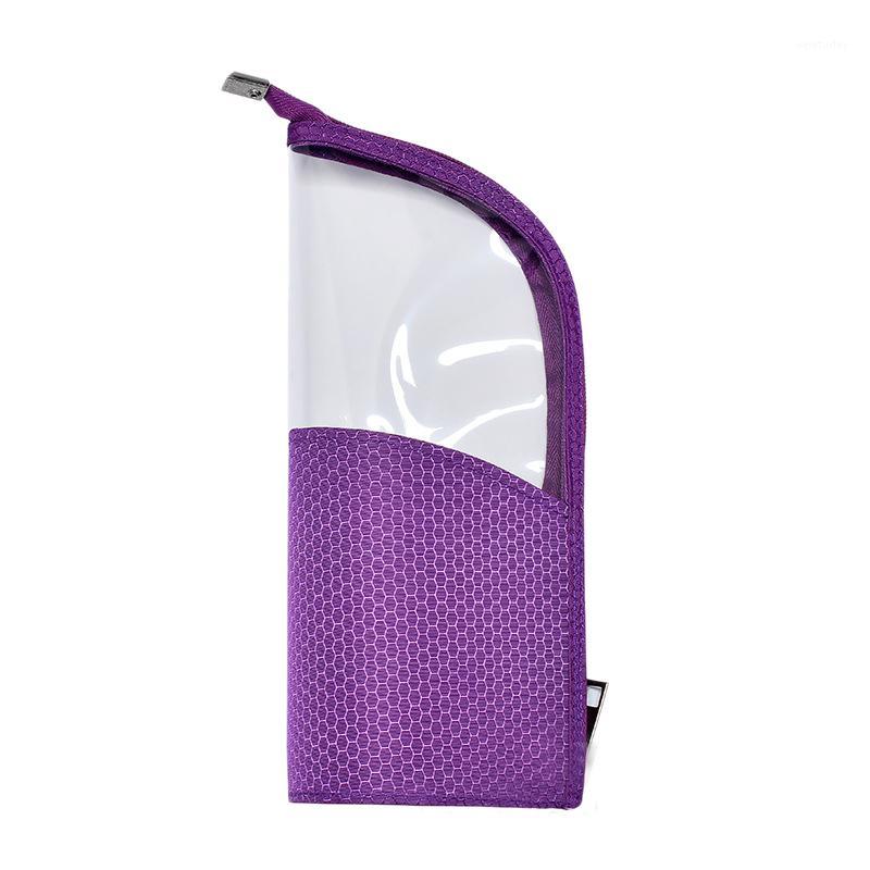 

Travel Makeup Brush Holder Pencil Pen Case Organizer Bag Clear Plastic Cosmetic Zipper Pouch Portable Waterproof Stand-Up Toilet1