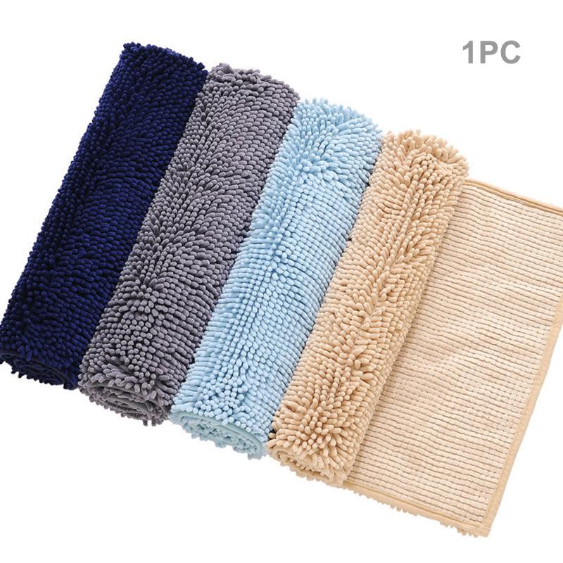 

3pcs/set Bathroom Rug Modern Hotel Accessories Anti Slip Home Tub Fluffy Super Absorbent Toilet Chenille Shaggy Shower Bath Mat