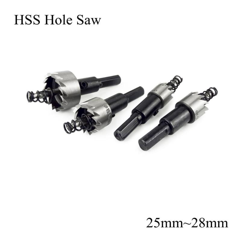 

25mm 25.5mm 26mm 27mm 28mm HSS Drill Bit Metal Hole Saw Set High Speed Steel Carbide Tip Tooth Cutter Woodwork Stainless Alloy