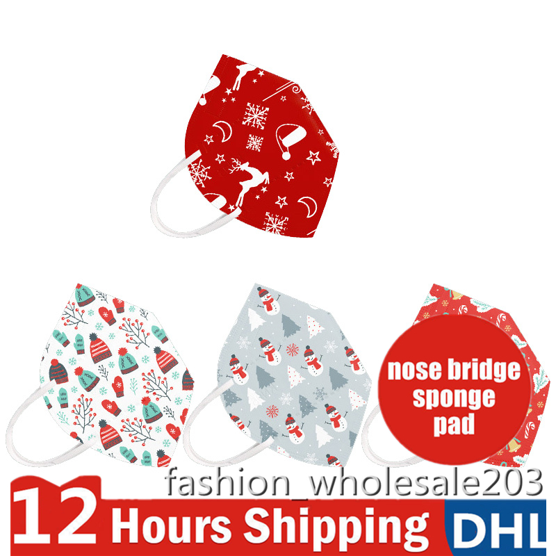 

Christmas KN95 Disposable kn95 Face Mask 5 Layer Non-woven 10 Styles Print Santa Snowflake Bowknot Gift Mask CONFORMITE EUROPEENNE Certifica