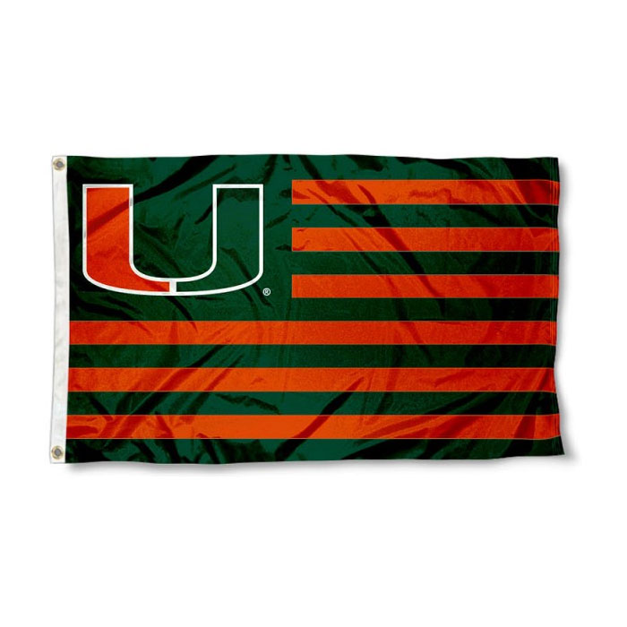 

University of Miami Hurricanes Nation Flag 3x5FT Double Stitched Decoration Banner 90x150cm Sports Digital Printed Wholesale