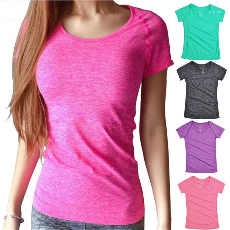 

Women Quick Dry Sport Yoga Shirt Short Sleeve Breathable Exercises Yoga Top Running T-Shirts For Gym Running Fitness Clothes1, Green