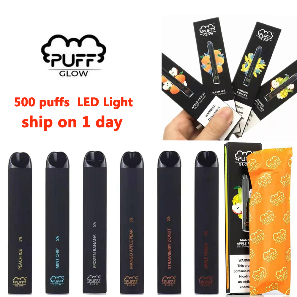 Newest Puff XXL Bar Plus Max Glow Disposable Vape Device Pod Starter Kit 500 PUFF GLOW 1.4ml 280mAh Battery LED Light !In Stock Free Shipps-image-613748760