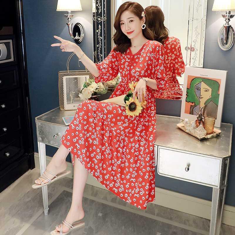 

2020 new lactation maternity dress Summer thin lactation gown maternity dress1, White