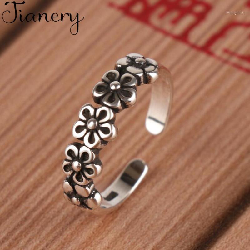 

Jewelry Vintage Rich Flower Thai Silver Color Ring Female Opening Index Finger Ring1