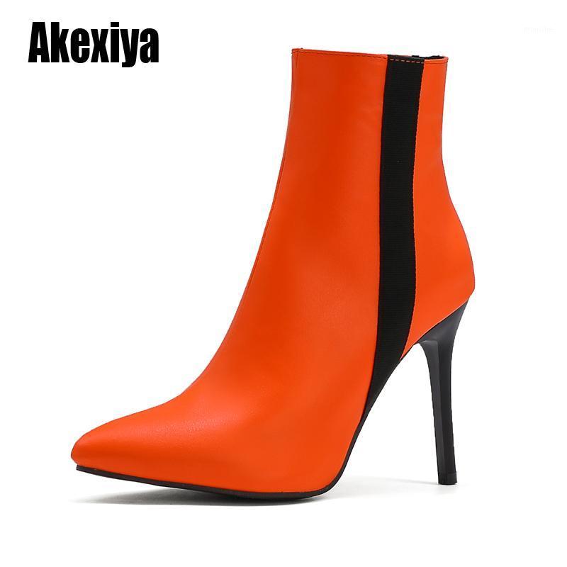 

Black white overheight High heel Ankle Boots Top Quality Leather Pointy Toe Dress Shoe Gladiator fashion Boot u5751, Blue