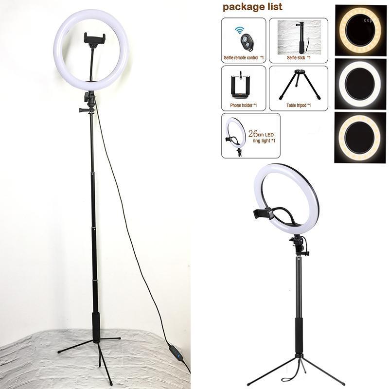 

Ring Light Photo with Phone Holder 3colors Led USB Plug with Tripod for Phone Photo1