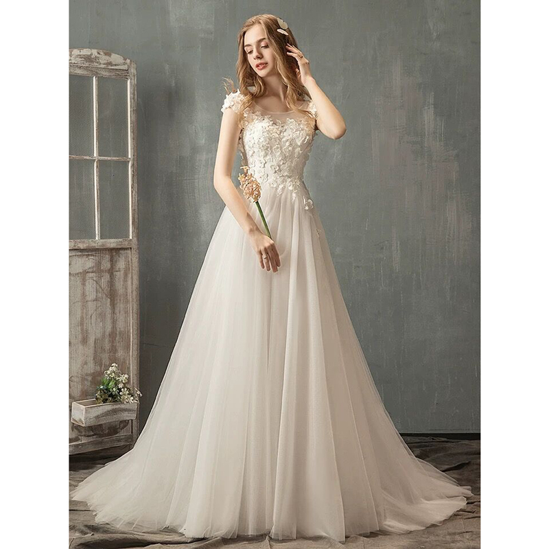 

2021 New More Spring Size Elegant Lace Bills Gowns As Novia Wedding Gown Soiree Robe Bride to Be Dressed 71V4, Same as pictures