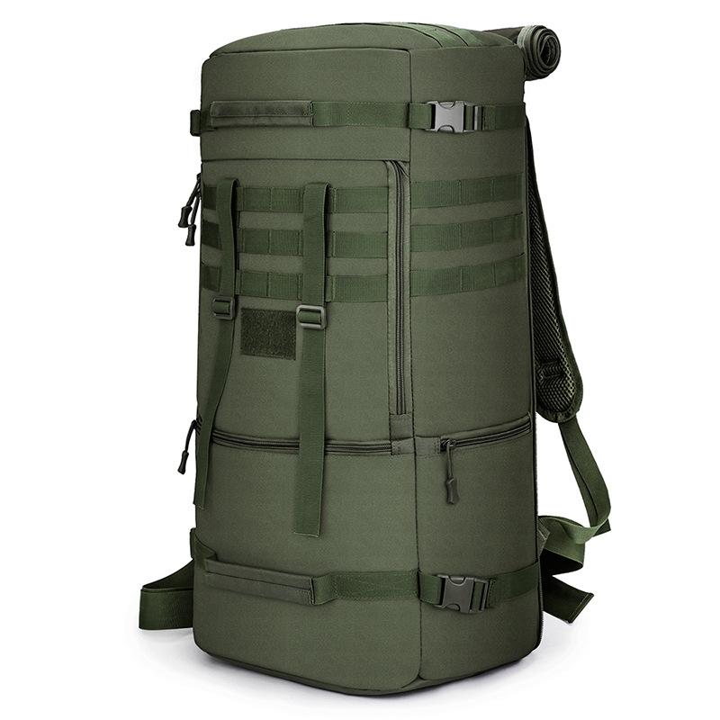 

60L Hiking Backpack Camping Bag Tactical Traveling Climbing Molle Nylon Army Bags Outdoor Bag, Khaki