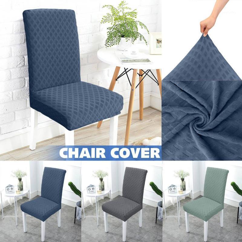 

1Pcs Jacquard Plain Dining Chair Cover Spandex Elastic Chair Slipcover Case Stretch Cover for Wedding Hotel Banquet1