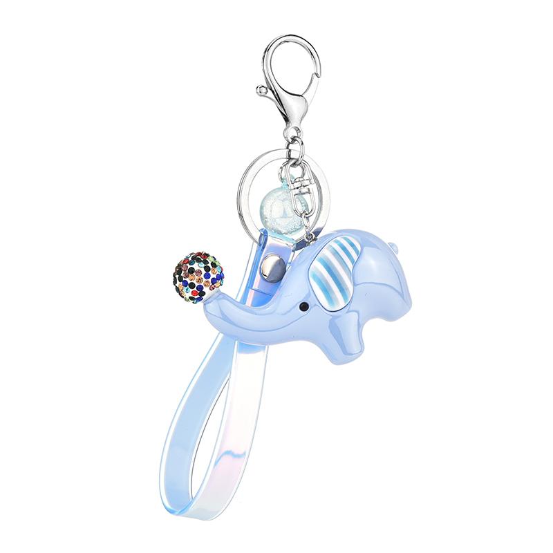 

New Fashion Women Men Lucky Ceramic Elephant Pendant Keychain Religion Chain Key Ring Keyring Jewelry Wholesale EH025