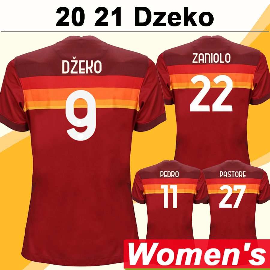 

20 21 DZEKO Women Soccer Jerseys J. JESUS PELLEGRINI Home Football Shirt ZANIOLO PASTORE PEDRO FAZIO Short Sleeves Lady Uniforms, Nv687 2021 home ser.e a patch