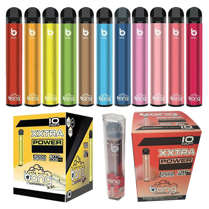 

6ml Pod Pen Atomiser XXtra 2000 Liquido Disposal Ecig Vapor Vape Box Puffs Disposable XXL Bang Electronic Cigarette With Display Vapori Cnbj