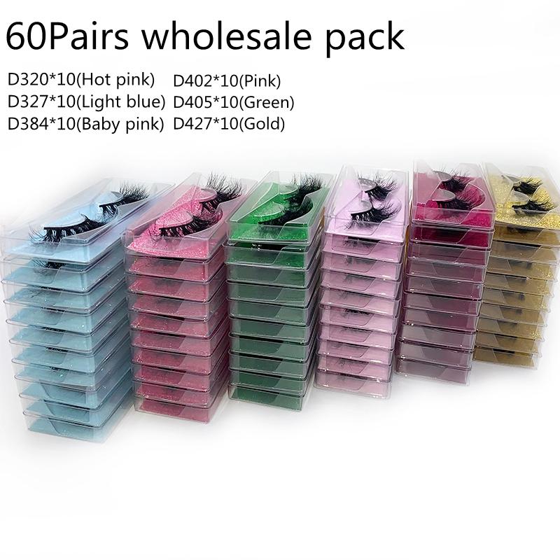 

Mikiwi 60Pairs Bulk Fluffy Mink Lashes 13mm-18mm Short Messy Wispy Natural Eyelashes Handmade Real 3D Mink Makeup False Eyelash