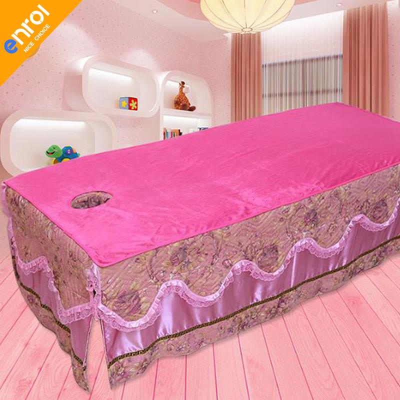 

Massage Table Cloth Bed Cover Sheet Beauty Salon Spa Bed Cover Sheet with Face Hole Pure Color Big And Small Size, Purple