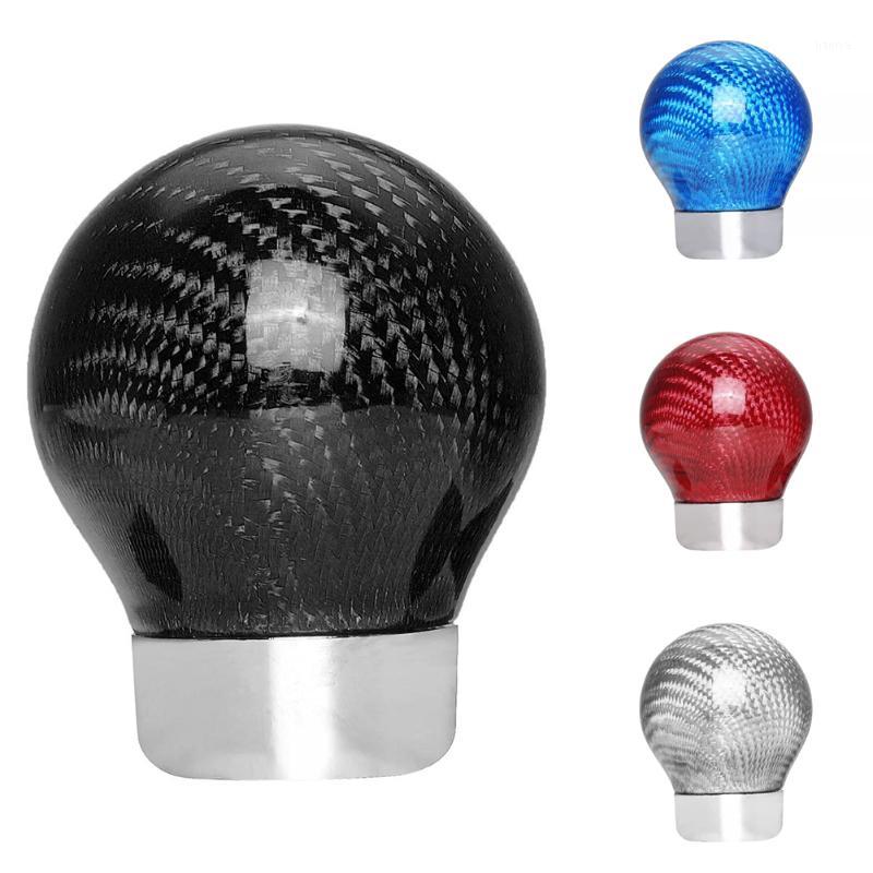 

Car Universal Gear Shift Knob Round Thread Shifter 5/6 Speed Manual Transmission Carbon Fiber Color Auto Shift Knob Adapters1