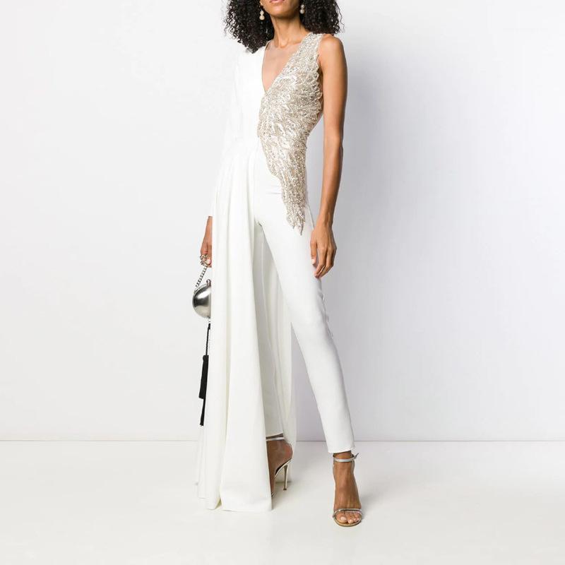 

Special design lady novelty jumpsuit patchwork eleagnt women rompers bodysuit sexy combinaison femme1, Black