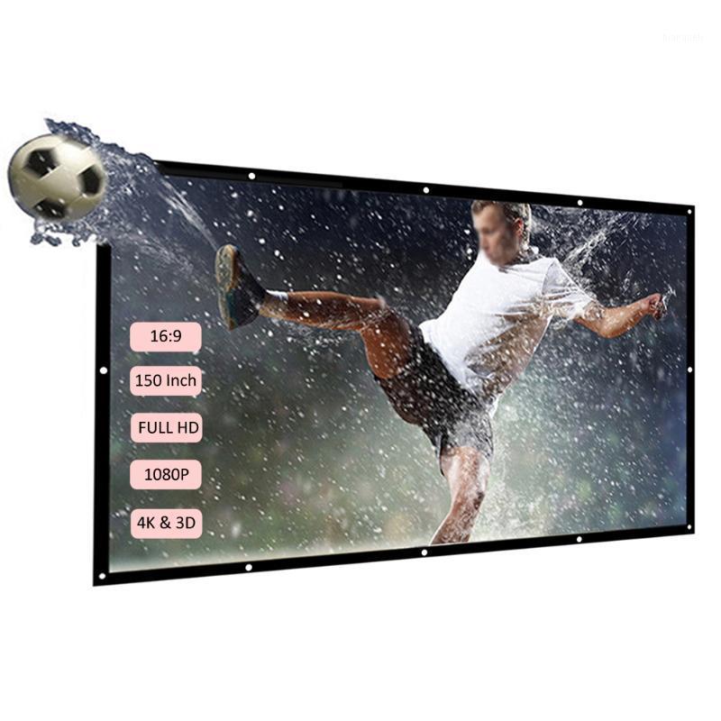 

docooler Projector Screen HD 16:9 150inch Diagonal Video Projection Screen Foldable Wall Mounted for Home Theater Office Movies1