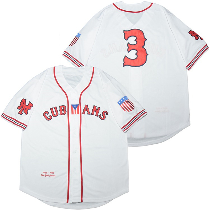 

Movie Vintage NEW YORK CUBANS 3 BUTTON-DOWN Jersey Men Baseball Retro Team Color White Cooperstown Cool Base Retire Breathable Embroidery For Sport Fans Good/Top, Camo