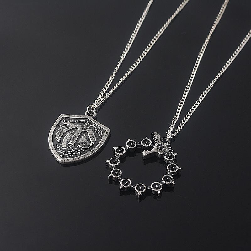 

Anime The Seven Deadly Sins Meliodas Badge Necklace Nanatsu no Taizai Dragon Sins Cosplay Necklace Pendant For Women Men Gift