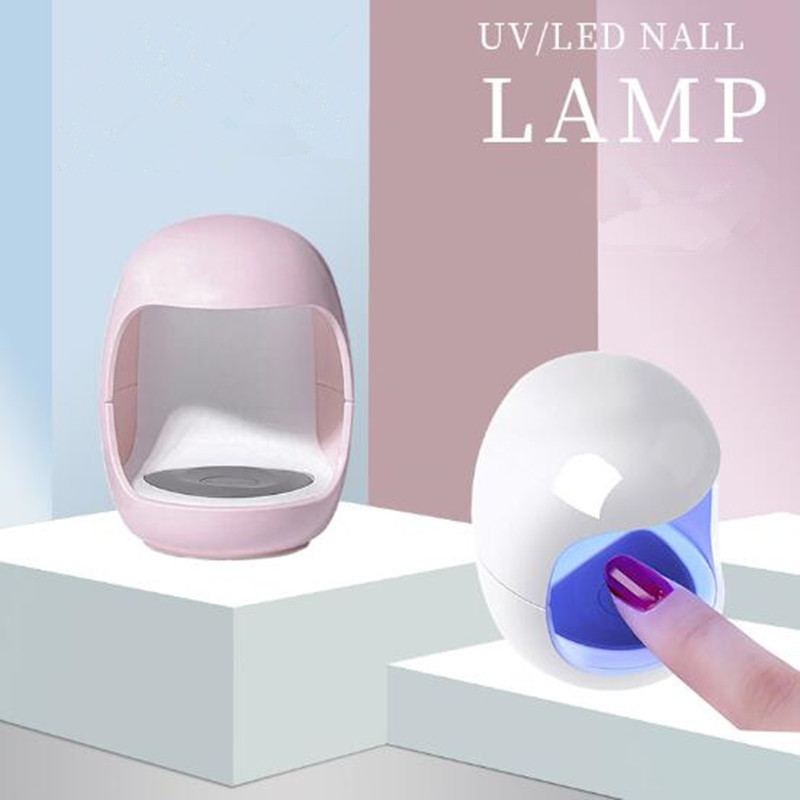 

Mini Egg Shape Phototherapy Lamp Small LED Nail Light 3w Timing Machine For Gel Polish False Glue Varnish Dry, Pink