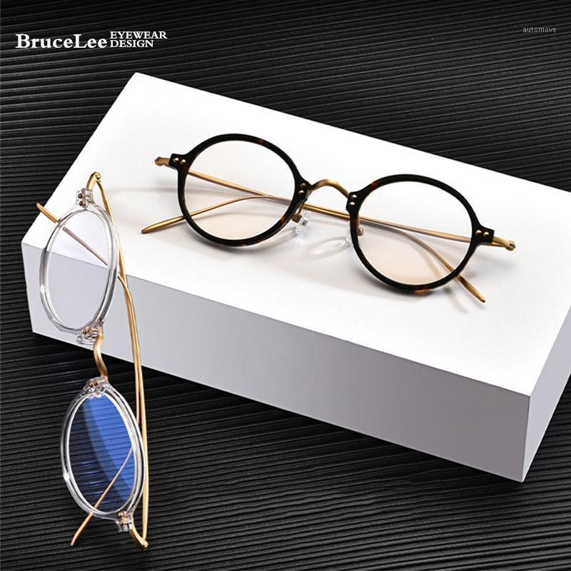 

New Ultralight Titanium Round Eyewear Transparent Acetate Prescription Eyeglasses Women Vintage Myopia Optical Glasses Frame Men1