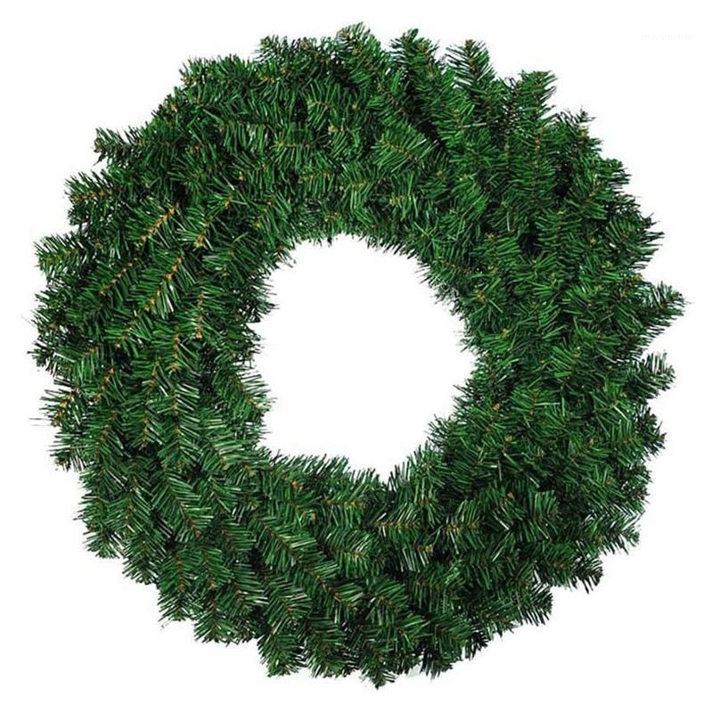 

Hot XD-1 Pcs Green Artificial Pine Wreath Garland for Front Door Window Fireplace Christmas Decoration1