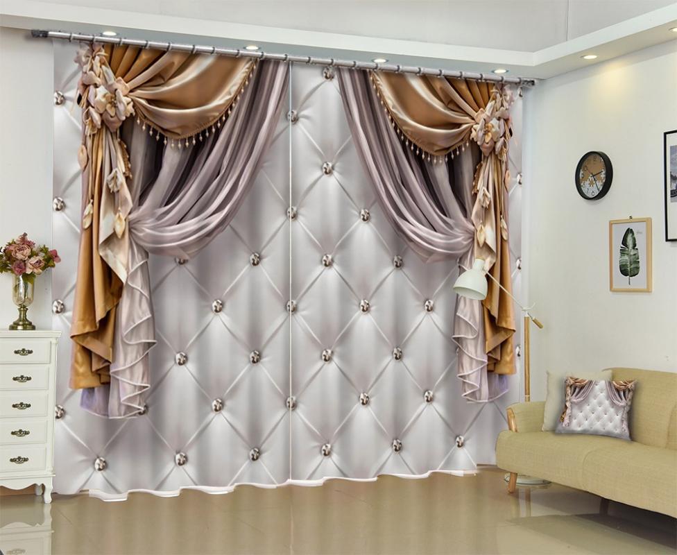 

3D Soft Case Style Wall Photo 3D Curtains Sunshade Home Decoration High Quality Window Curtains Rideaux Custom-made Size, Color 1