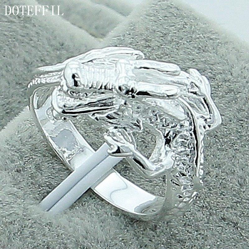 

DOTEFFIL 925 Sterling Silver Dragon Ring For Men Women Wedding Engagement Party Fashion Charm Jewelry