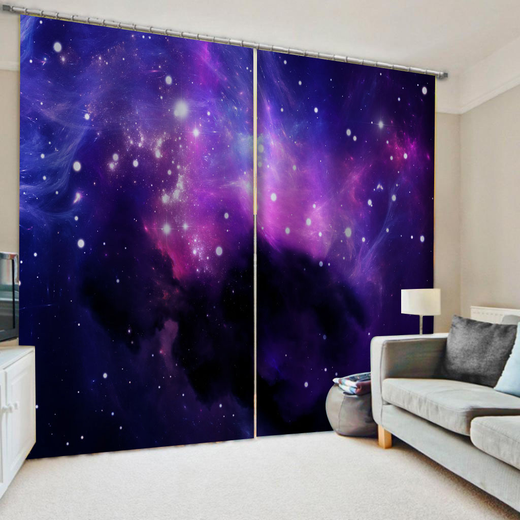 

Morden blue sky stars curtains Bedroom living room windproof thickening blackout fabric Thickened blackout curtains
