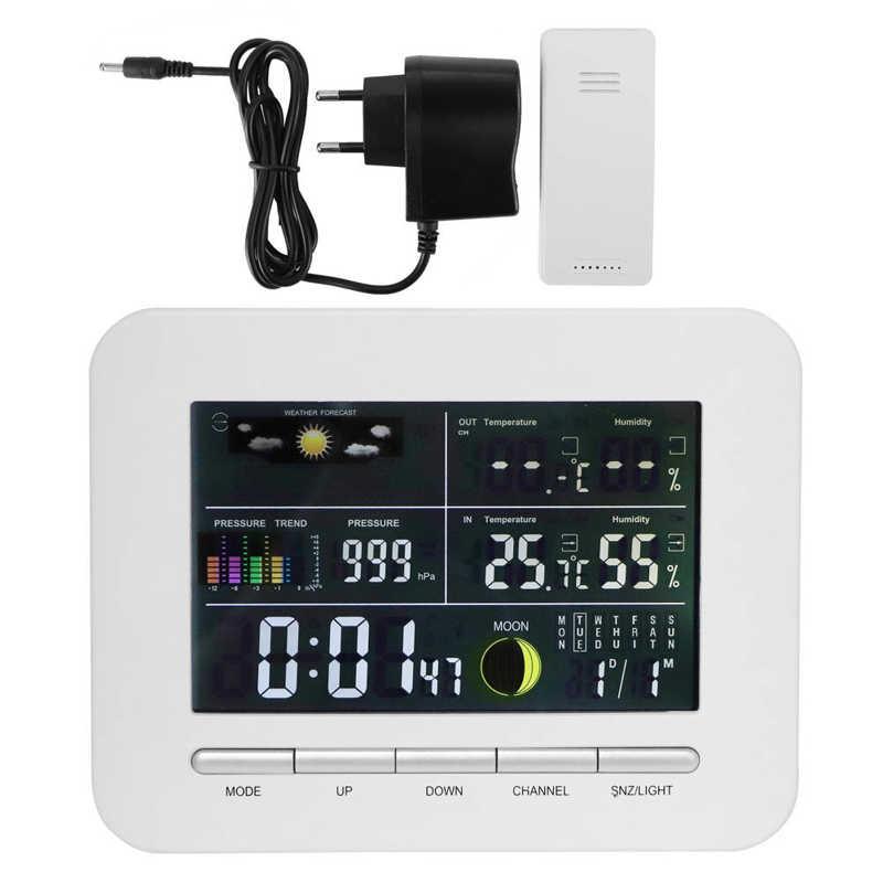 

EU 100-240V Digital Weather Alarm Clock Hygrometer for Indoor Outdoor Temperature