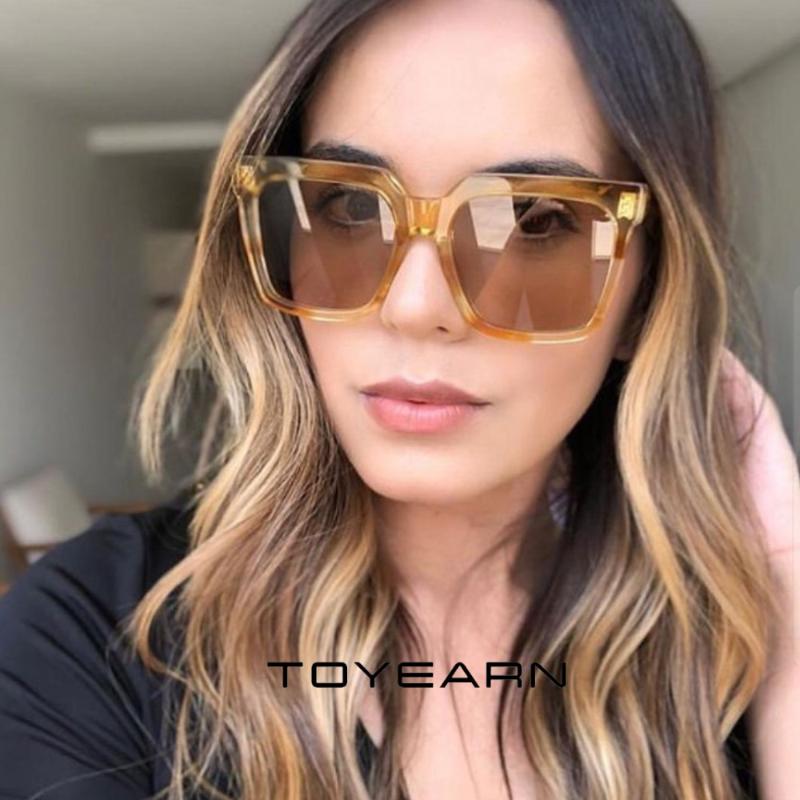 

TOYEARN 2020 New Fashion Lady Square Sunglasses Women Designer Vintage Rivet Sun Glasses For Female UV400