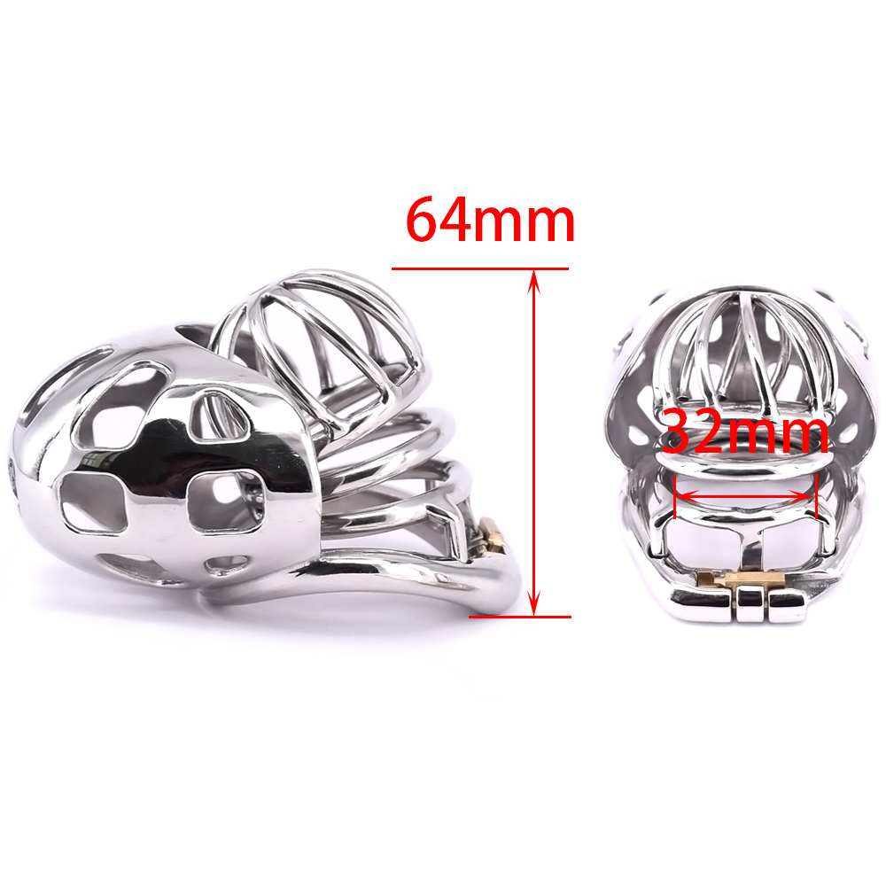 

Male Cock Cage Stainless Steel Arc Penis ring Metal Chastity Devices with Stealth Locks Scrotum Bondage Restraints Gear Sex Toys