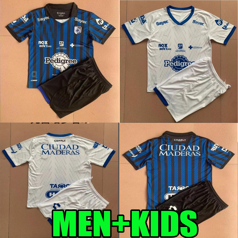 

adult kids 21 22 Queretaro FC Home Blue Jerseys 2021 2022 Away White Sanvezzo Everaldo Marcello Soccer Shirt Samudio Britos Football Uniforms