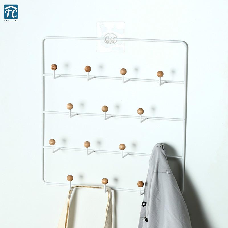 

Door Back Hook Metal Wrought Iron Wall Hanging Rack Bedroom Storage Racks Shelf Sidewall Holder Organizer Household Decoration