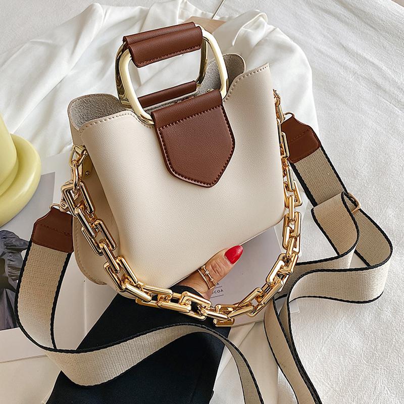 

Evening Bags Thick Chain Small Crossbody For Women 2022 Luxury PU Leather Shoulder Bag With Short Handle Female Purses And Handbags