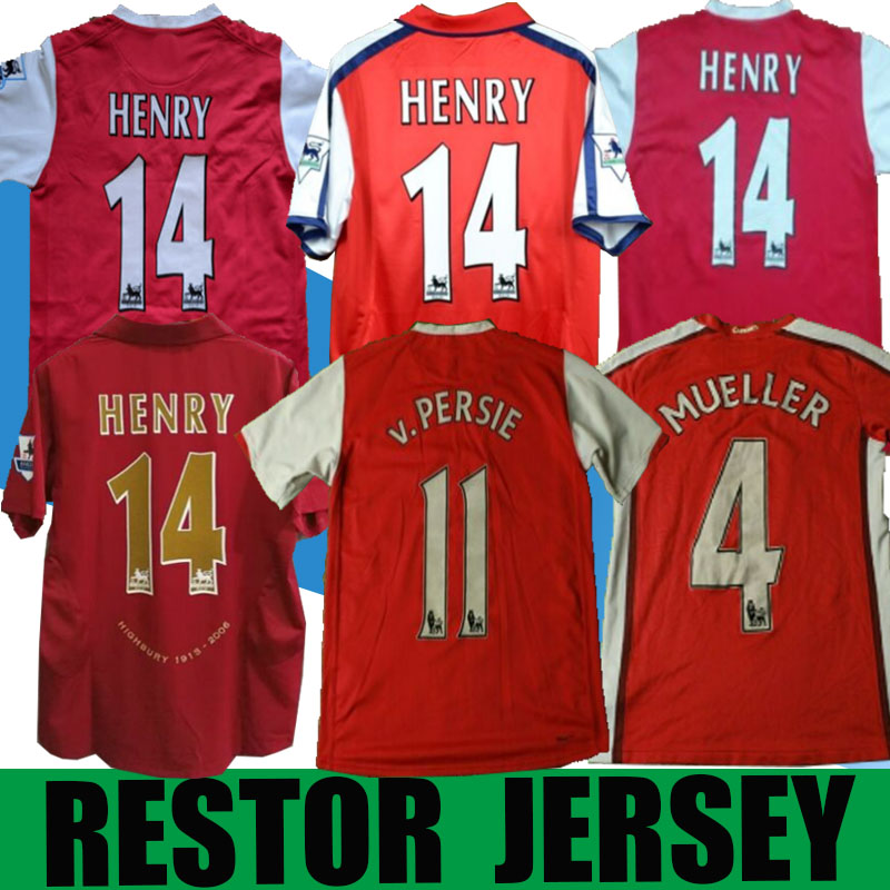 

02 05 HENRY BERGKAMP V. PERSIE Mens RETRO Soccer Jerseys 94 97 VIEIRA MERSON ADAMS Home Away 3rd Football Shirt Short Long Sleeve Uniforms, 90/92