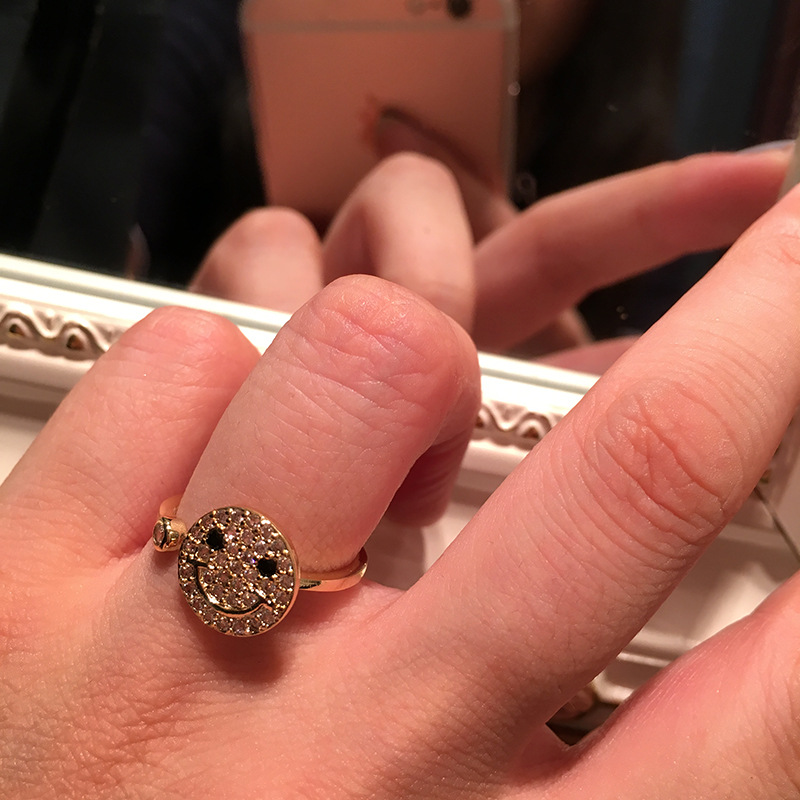 

Have Fun shoppingSmiling face opening ring sweet Mori online celebrity ring smiling face temperament ring student girl heart
