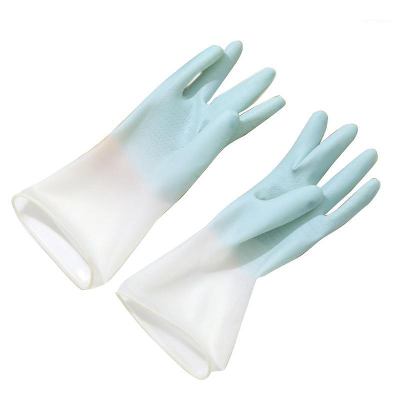 

8Pair Gradient Color Dishwashing Gloves Housework Waterproof Latex1