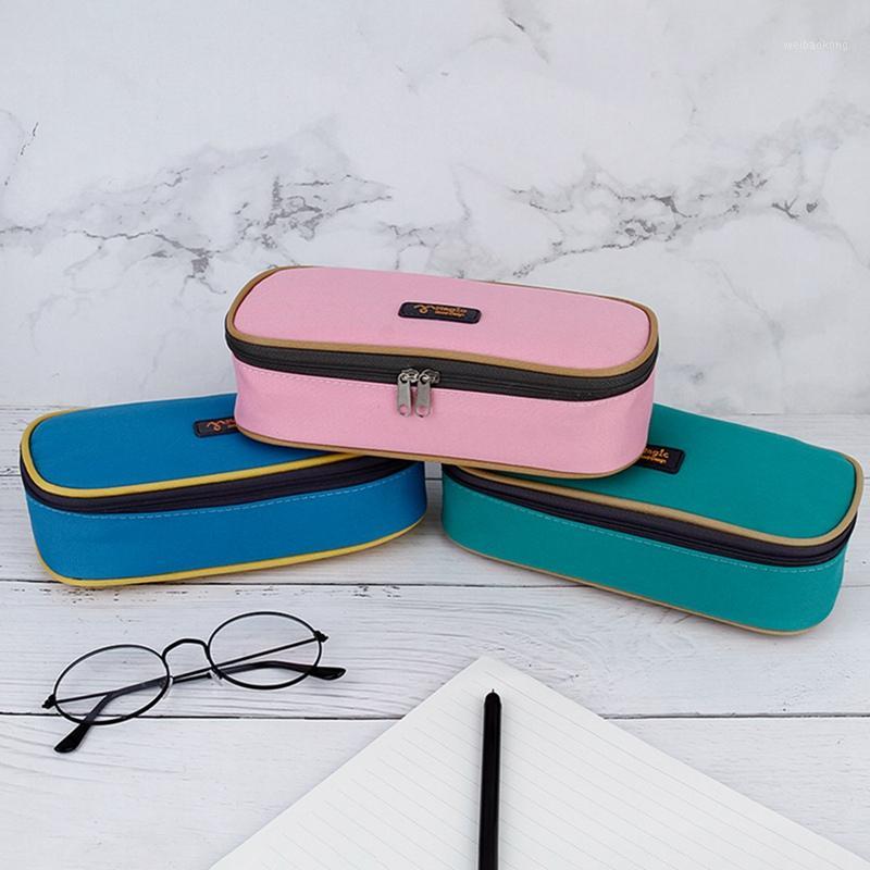 

Simplicity Canvas Pencil Case Design Zipper Pencil Bags Large Storage Pen Holders School & Office Supplies Stationery Box1