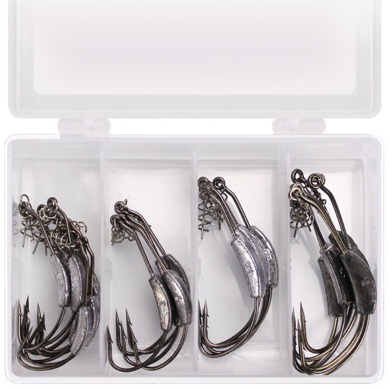 

Leaded crank hook set 26 pieces of spring lock needle single hook soft bait Texas fishing group accessories