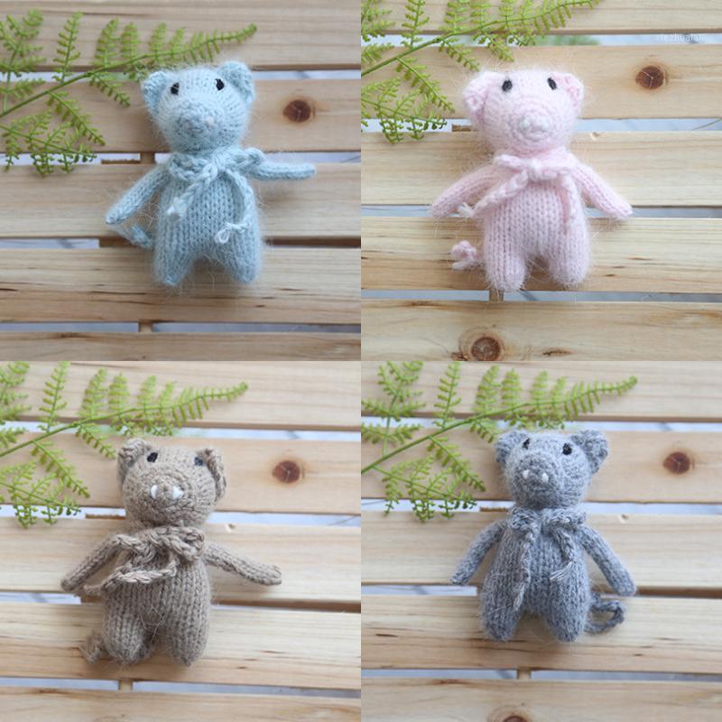 

Crochet Pig Stuffed Animal Baby Girl Boy Pig Toy Photography Props Newborn Photo props Knitted Animal Doll1, Beige