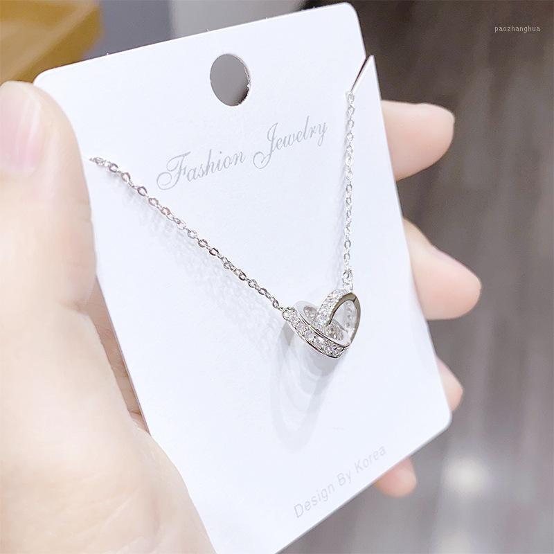 

Chains Ring Necklace For Women Copper Rose Gold And Silver Colour Pendant Fashion Jewelry Party Gift