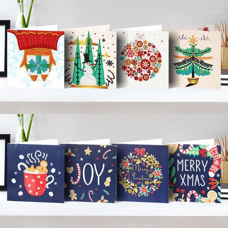 

8pcs Diamond Painting Christmas Greeting Card Santa Claus Snowman Diamond Embroidery Painting DIY Christmas Decoration For Home1