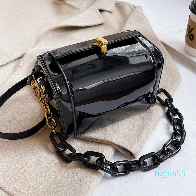 

Shoulder Bags For Women Luxury Handbags Fashion Patent Leather Messenger Bag Small Box Purse Chain Tote Red Crossbody