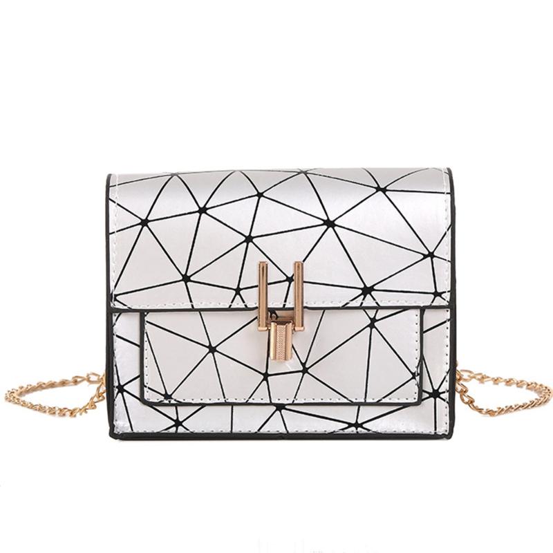 

Women Shoulder Bags 2020 summer new Korean of the Messenger bag handbag chain wild crack printing wild shoulder bag, 2 grey