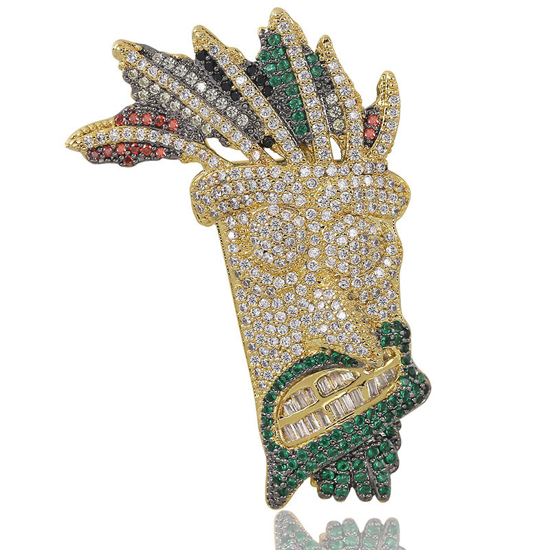 

Out Bling Iced Uka Solid Mask Pendant Necklace New Arrival Micro-paved Hip Hop Jewelry for Men Gifts Feminine 9w5g