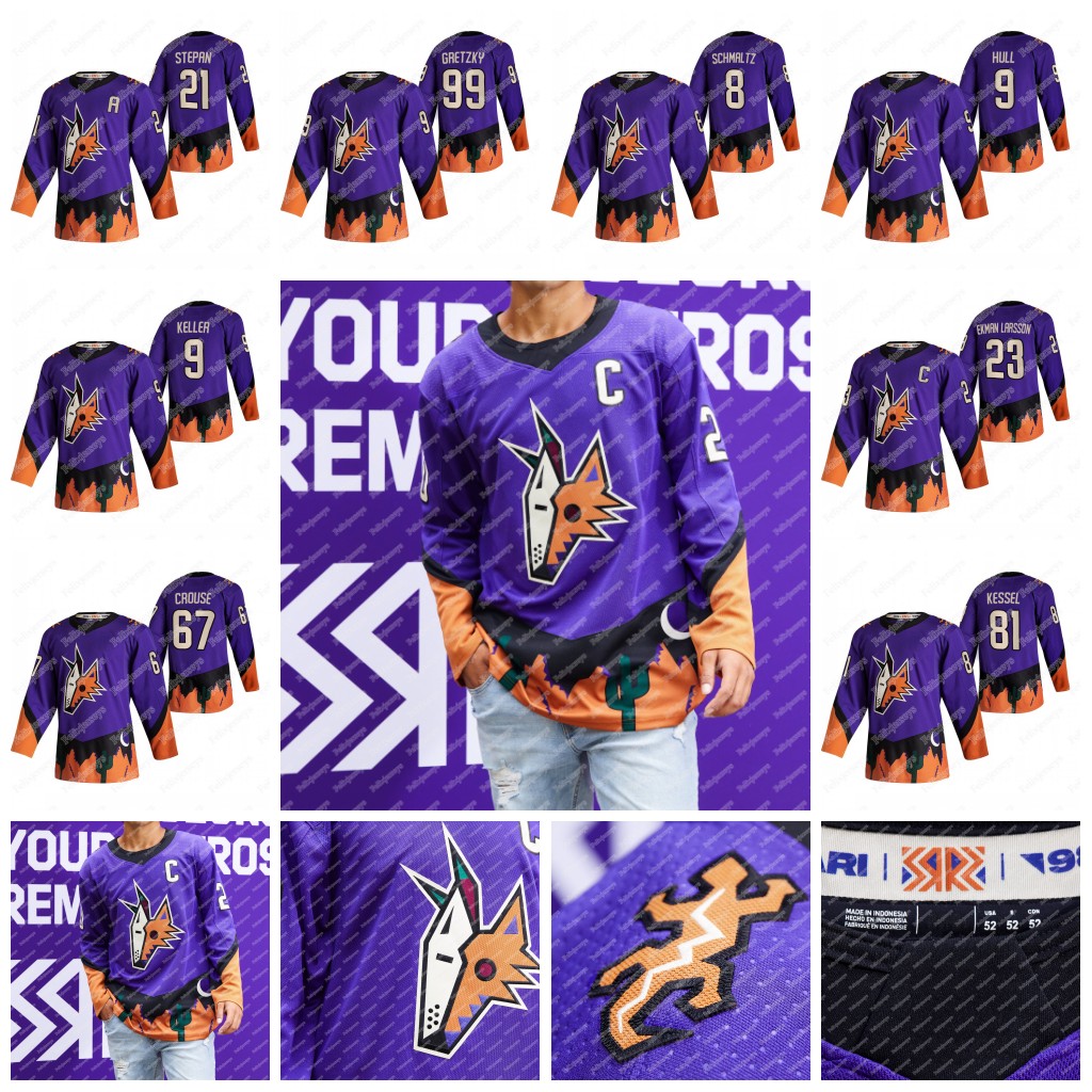 

Womens Arizona Coyotes 2021 Reverse Retro Jersey Oliver Ekman-Larsson Phil Kessel Lawson Crouse Nick Schmaltz Clayton Richard Galchenyuk, Third jersey mens s-3xl