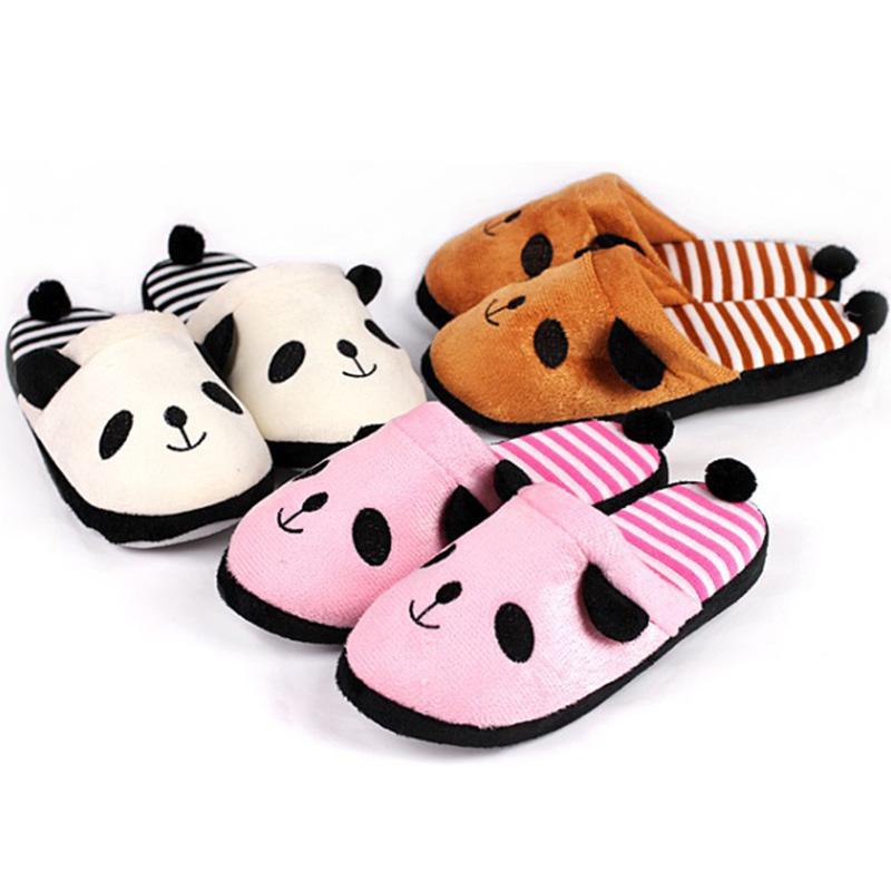 

Hot Autumn Winter Cotton Slippers Panda Home Indoor Slippers Winter Warm Shoes Womens Cute Plus Plush, Brown