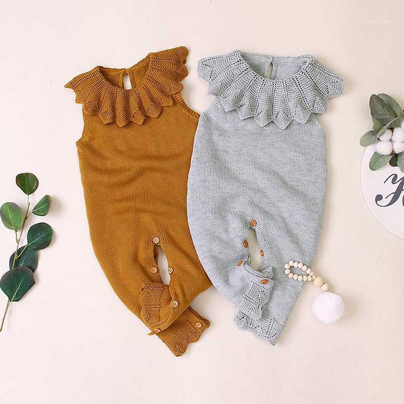 

Autumn Infant Baby Girls Sleeveless Knitted Solid Print Rompers Kids Boys Long Jumpsuit New1